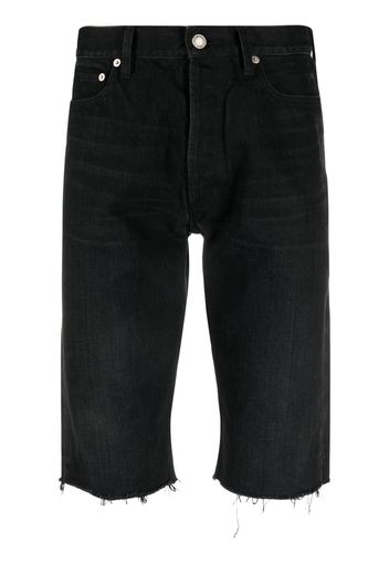 Saint Laurent Ausgefranste Jeans-Shorts - Schwarz