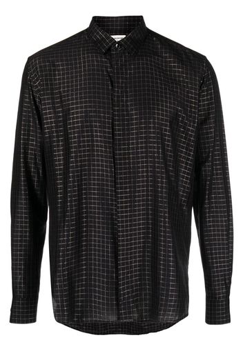 Saint Laurent metallic grid shirt - Schwarz