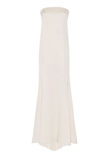 Saint Laurent silk strapless maxi dress - Weiß