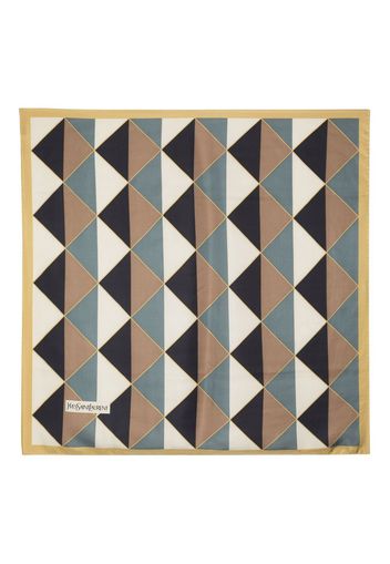 Saint Laurent geometric-print silk scarf - Nude