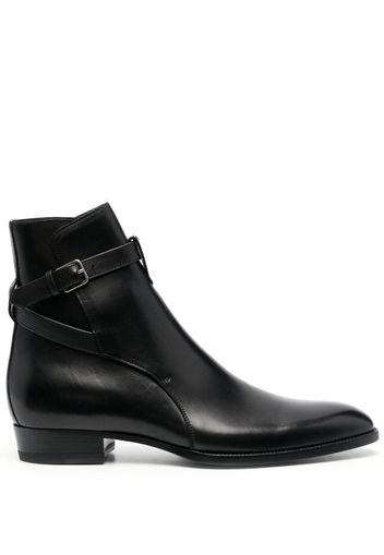 Saint Laurent buckle-fastened ankle boots - Schwarz