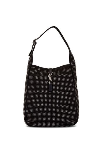 Saint Laurent logo-lettering rhinestone tote - Schwarz