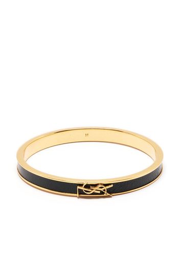 Saint Laurent logo-plaque bangle bracelet - Gold