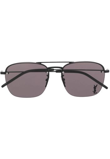 Saint Laurent logo-plaque sunglasses - Schwarz