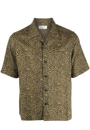 Saint Laurent leopard-print short-sleeved shirt - Nude