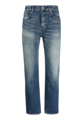 Saint Laurent high-waisted straight-leg jeans - Blau