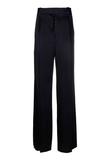 Saint Laurent tailored-cut silk trousers - Blau