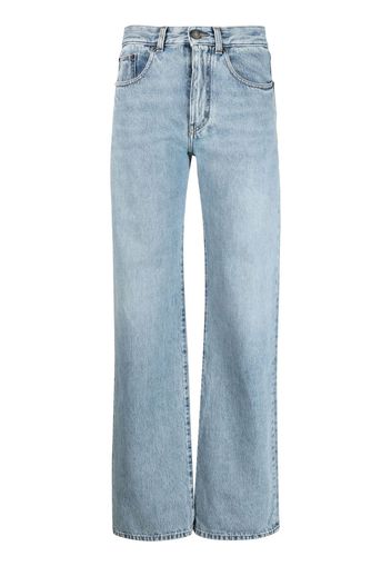 Saint Laurent high-waisted straight-leg jeans - Blau