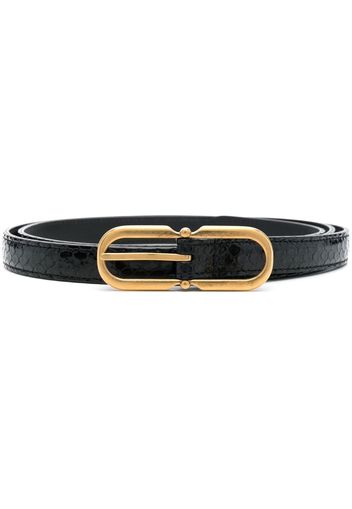 Saint Laurent horseshoe-buckle leather belt - Schwarz