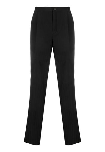 Saint Laurent stripe-pattern straight-leg trousers - Schwarz