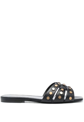 Saint Laurent slip-on square-toe sandals - Schwarz