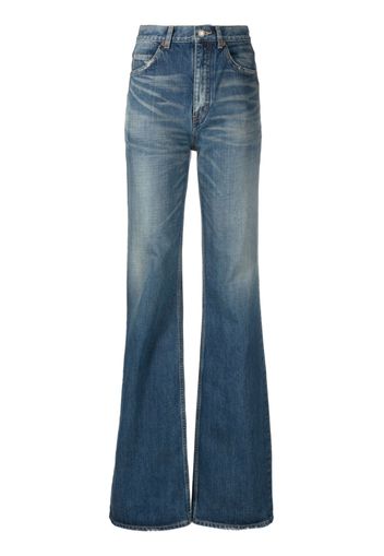 Saint Laurent flared high-waisted jeans - Blau