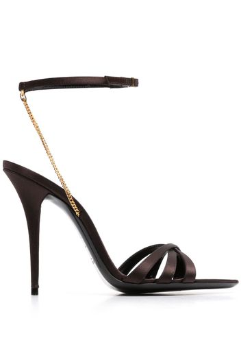 Saint Laurent Melody 115mm satin sandals - Braun