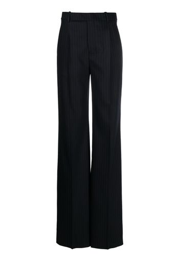 Saint Laurent high-waist pinstripe trousers - Blau