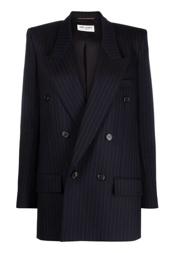 Saint Laurent pinstripe double-breasted blazer - Blau