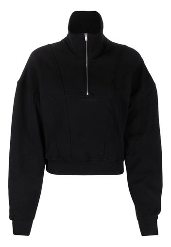 Saint Laurent cropped panelled sweatshirt - Schwarz