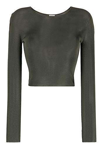 Saint Laurent fine-knit long-sleeve top - Grün