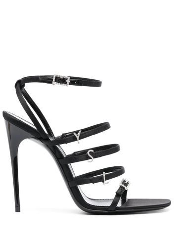 Saint Laurent Jerry 110mm silk-satin sandals - Schwarz