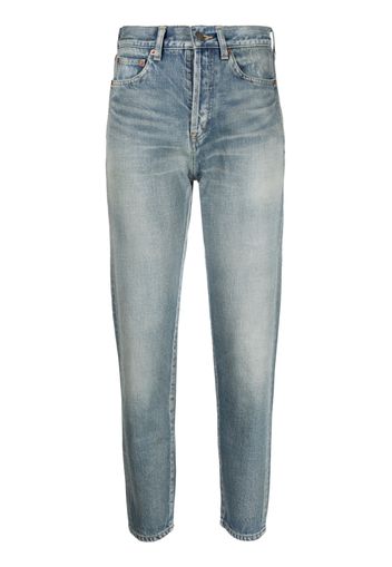 Saint Laurent high-rise tapered jeans - Blau