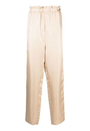 Saint Laurent pinstripe-print silk trousers - Nude