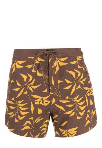 Saint Laurent Sunset-print swim shorts - Braun