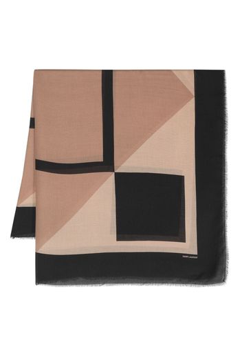 Saint Laurent geometric-print scarf - Schwarz