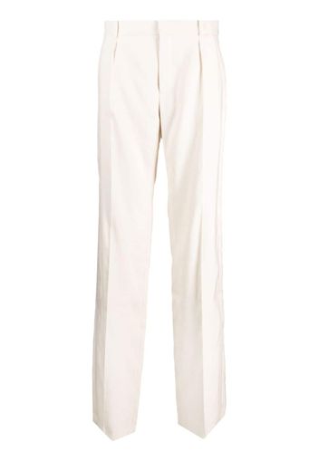 Saint Laurent straight-leg silk trousers - Nude