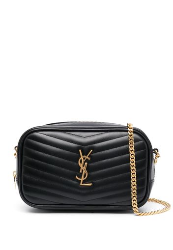 Saint Laurent logo-plaque crossbody bag - Schwarz