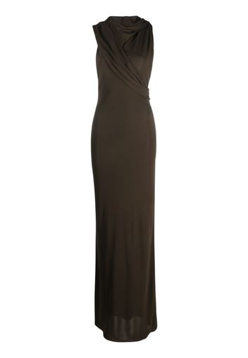 Saint Laurent hooded cut-out maxi dress - Braun