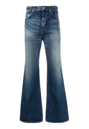 Saint Laurent 70's whiskering-effect bootcut jeans - Blau