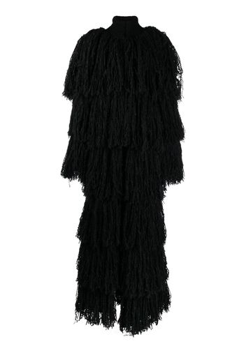 Saint Laurent fringed long coat - Schwarz