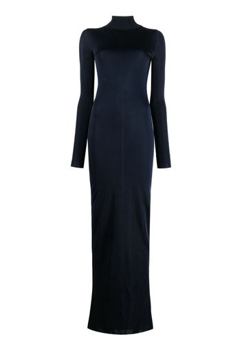 Saint Laurent knit long-sleeve maxi dress - Blau