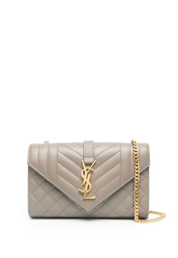 Saint Laurent Kleine Envelope Schultertasche - Grau