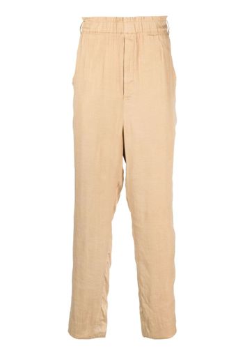 Saint Laurent straight-leg silk-blend trousers - Nude