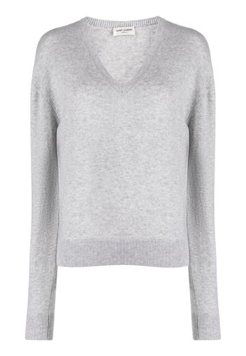 Saint Laurent V-neck cashmere jumper - Grau