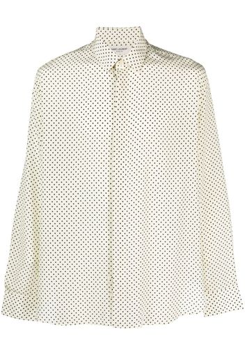 Saint Laurent polka-dot print silk shirt - Nude