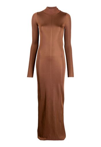 Saint Laurent knit long-sleeve maxi dress - Braun