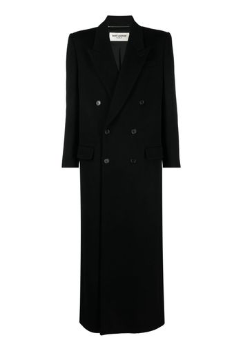 Saint Laurent double-breasted long coat - Schwarz
