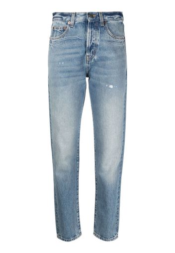 Saint Laurent mid-rise tapered-leg jeans - Blau