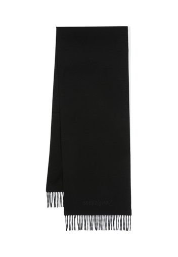 Saint Laurent logo-embroidered cashmere scarf - Schwarz