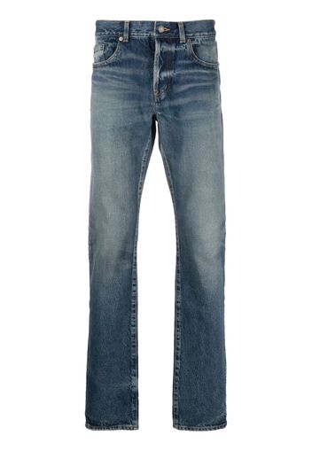 Saint Laurent stonewashed straight-leg jeans - Blau