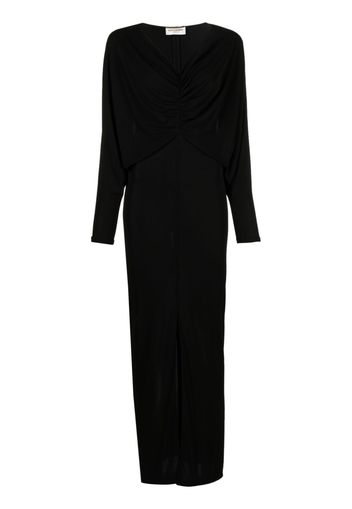 Saint Laurent draped maxi dress - Schwarz