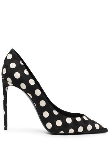 Saint Laurent Zoe 105mm polka dot-print pumps - Schwarz