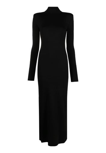 Saint Laurent funnel-neck wool midi dress - Schwarz