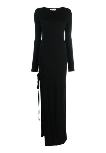 Saint Laurent side-slit wool maxi dress - Schwarz