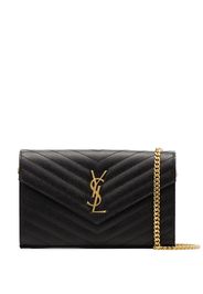 Saint Laurent Portemonnaie mit Monogramm-Applikation - Schwarz