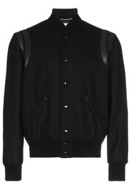 Saint Laurent Bomberjacke mit Lammlederstreifen - Schwarz