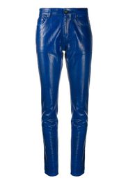 Saint Laurent Skinny-Hose in Lacklederoptik - Blau