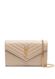 Saint Laurent Gesteppte Schultertasche - Nude