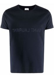 Saint Laurent T-Shirt mit Logo-Print - Blau